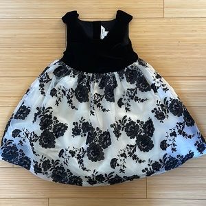 Velvet embroidered dress with bow sleeves - 2T